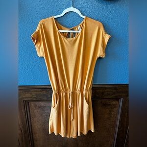 Zenana Yellow Tie Waist Romper
